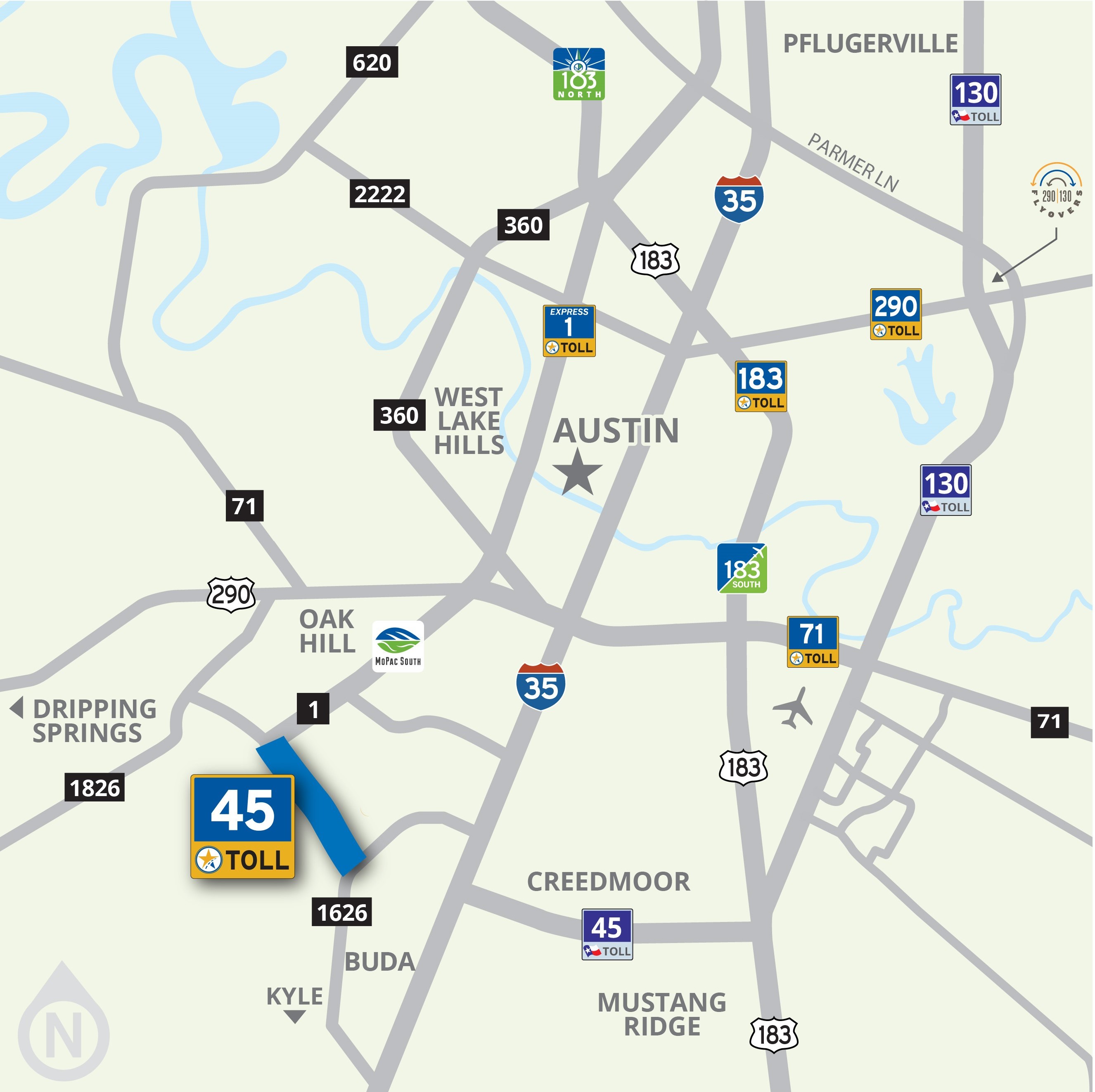 45SW Toll Road Map